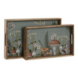 Bandeja Alpino DKD Home Decor Azul Natural 27 x 5.5 x 43.5 cm Set de 2 Bandeja Alpino DKD Home Decor Azul Natural 27 x 5.5 x 43.5 cm Set de 2