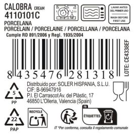 La Mediterranea Plato Llano Calobra Crema Ø26.2 cm (12 Unidades)