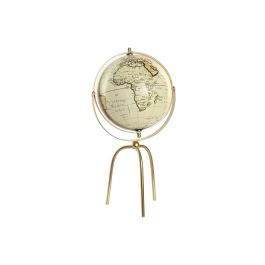 DKD Home Decor Globo Terráqueo Colonial Dorado con Trípode 17x35x17 cm de PVC y Hierro