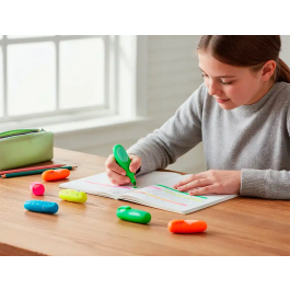 Imaginovo Rotulador fluorescente Safari Glow Neon Animales y Clip Caja de 6 Unidades Surtidas