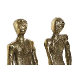 DKD Home Decor Figura Moderna de Personas de Mango y Aluminio Dorado Natural 9 x 16 x 23 cm (2 Unidades)