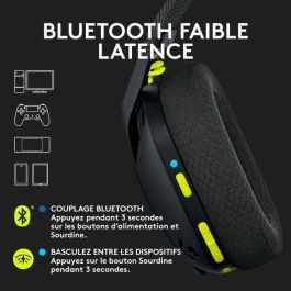 Auriculares inalámbricos para juegos Logitech - G435 LIGHTSPEED - NEGRO - Bluetooth liviano con micrófono incorporado para Dolby Atmos, PC, PS4, PS5, Mobile