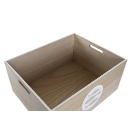 DKD Home Decor Caja de Almacenamiento Mediterráneo con Diseño de Peces, de MDF Natural, 40 x 50 x 22.5 cm