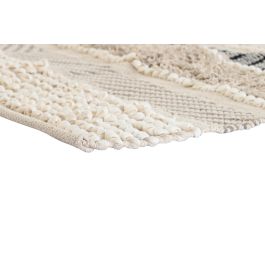DKD Home Decor Alfombra Boho de Algodón Beige y Negro 120 x 180 cm - Estilo Étnico para Salón/Dormitorio
