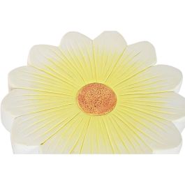 DKD Home Decor Mesita Auxiliar Shabby Blanco Verde Magnesia Fibra de Vidrio 32.5 x 42.5 x 32.5 cm