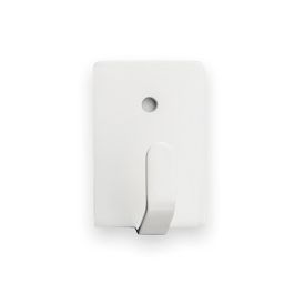 Inofix 2019-2-001 Colgador adhesivo blanco, acero inoxidable, blister 4 unid.