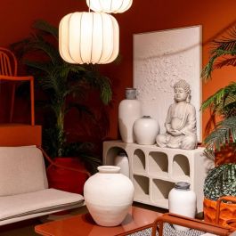 Jarrón Blanco Terracota Decoración 29 X 31 X 30 cm