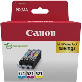 Canon Tinta Ecopack C-M-Y Para Pixma IP 3600-4700, MP 540-550-560-620-630-640-980-990, MX 860-870, CLI 521 - 9 ML Por Color