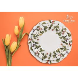 Santa Clara Vajilla 12Pcs Aranjuez Stoneware Vitrificado, Resistente, Lavavajillas y Microondas (2 Unidades)