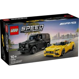 LEGO 76924 Speed Champions Mercedes-AMG G 63 y SL 63 - Pack Doble Coches de Juguete Construible Negro y Amarillo