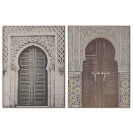 DKD Home Decor Cuadro Árabe de Lino y Abeto Beige Marrón 80 x 60 cm (4 Unidades) Precio: 64.49999985. SKU: B1EV49PCGY