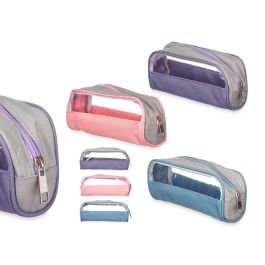 Estuche transparente Pincello 23x5.5x8 cm - Azul, Morado, Rosa - Tela y plástico (24 Unidades) Precio: 46.49999992. SKU: B143722BJD