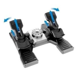 Logitech SAITEK Pedales de Timón de Vuelo Profesionales para Simulación de Aviación, Control Preciso de Timón y Frenos Realistas