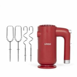 Livoo Batidora Eléctrica DOP243R, 250W, 5 Velocidades, Rojo