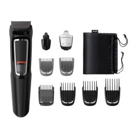 Philips MG3740/15 Multigroomer 9 en 1 para Cara, Cabello, Barba, Nariz y Orejas - Cuchillas Autoafilables, Lavable, 60 min Autonomía, Negro