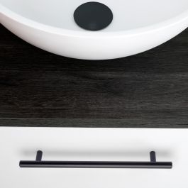 Emuca Lote de 10 tiradores para mueble Orlando, L336mm, intereje 256mm, Acero, Pintado negro