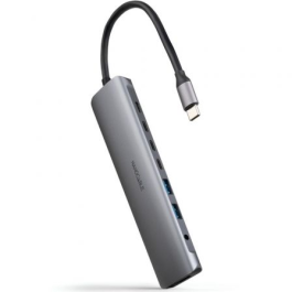 Nanocable 10.16.4608 Hub USB-C 8 en 1 Estación Acoplamiento 2x USB-A 3.0, 3x USB-C 3.0, HDMI 4K 60Hz, Jack 3.5mm, PD 100W, Gris Aluminio Precio: 25.4999998. SKU: B1GNBGFRVG
