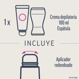 Veet EXPERT AXILAS Crema Depilatoria Roll-on Zonas Sensibles Axilas Bikini 100 ml - 35% Menos Químicos, Sin Amoníaco