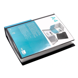 Liderpapel Carpeta 37865 Personaliza 100 Fundas Polipropileno DIN A4 Negra con Cajetín