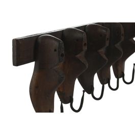 DKD Home Decor Perchero Pared Item Home Marron Oscuro Madera 10 x 28 x 66 cm (2 Unidades)