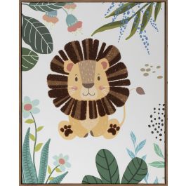 DKD Home Decor Cuadro Animal Selva Lienzo Poliester PS Verde Blanco Naranja 3 x 50 x 40 cm (3 Unidades)