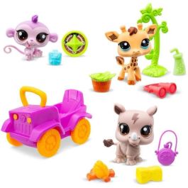 Bandai BF00524 Littlest Pet Shop Safari Pack Generación 7 - Set de 3 animales con cabezas bobble-heads y accesorios, para 4+ años