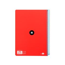 Cuaderno Espiral Liderpapel A5 Antartik Tapa Dura 80H 100 gr Cuadro 5 mm Con Margen Color Rojo