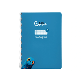Liderpapel Cuaderno Espiral A4 Pautaguía Tapa Blanda 80 Hojas 75gr Cuadro Pautado 3mm Azul