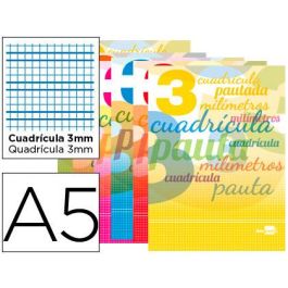 Libreta Liderpapel Pautaguia Tapa Cartoncillo 32 Hojas Din A5 70 gr Cuadriculado Pautado 3 mm Con Margen