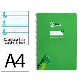 Liderpapel Cuaderno espiral Pautaguía A4 tapa blanda 80 hojas cuadro pautado 4mm color verde Precio: 11.79000042. SKU: B1DMFS8H76