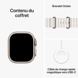 Apple Watch Ultra 2 GPS + Cellular - 49 mm - Caja de titanio - Brazalete Ocean Band blanco