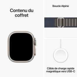 Apple Watch Ultra 2 GPS + Cellular - 49 mm - Caja de titanio - Correa Alpine Loop azul - Grande