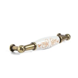GIUSTI Pomo Porcelana Trilla Ø35 H28 Gres/Bronce Acabado Bronce Distancia 96