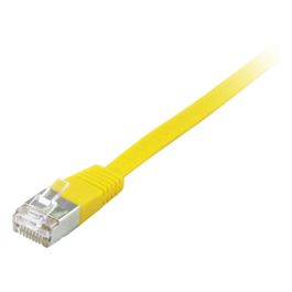 EQUIP 607660 Cable Patch Cat6A U/FTP Amarillo Plano LSZH 1m con Conectores RJ45 Macho a Macho Dorado