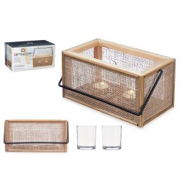 Portavelas Dos Lamparas Rattan Giftdecor 25X23CM (6 Unidades) Precio: 58.79000017. SKU: B1DR6YLLWV