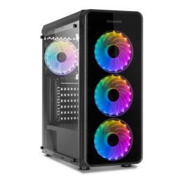 Nox NXHUMMERTGM Caja Gaming Semitorre Hummer TGM ARGB Rainbow con Paneles de Cristal Templado y 4 Ventiladores Pre-instalados ATX