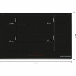 Placa de inducción BOSCH 4 fuegos 52,2 x 80,2 x 5,1 cm PXY83KHC1E Negro