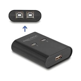 DeLOCK 11503 Interruptor Switch USB 2.0 para conectar 2 Computadoras a 1 Dispositivo, 0.48 Gbit/s, Negro