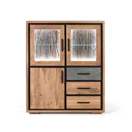 GINER Y COLOMER Aparador Artesanal en Madera de Acacia 110 cm con Luces LED y 3 Puertas Precio: 1427.7879. SKU: B1HAABFS9A