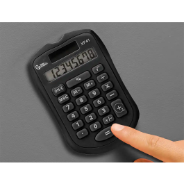 Liderpapel xf43 Calculadora de Bolsillo 8 Dígitos Solar y Pilas Color Negro 94x59,5x10,5mm