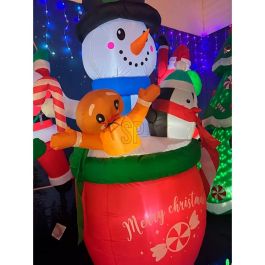 Basics Muñeco Nieve Hinchable en Taza con Pingüino y Galleta, 2x3 + 2x1 LEDs, IP44 Interior/Exterior, 183 cm Precio: 81.50000012. SKU: B19MHJEHMH