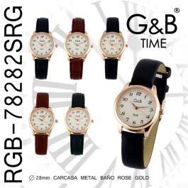 G&B TIME Reloj Mujer Piel Clásico NºS Marrón / Negro - Oro Rosa Precio: 7.4536. SKU: B13GGM67Y3