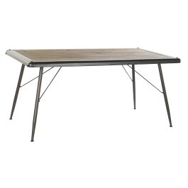 DKD Home Decor Mesa de Comedor Estilo Loft en Abeto y Metal, Colores Gris Claro y Natural, Dimensiones 90x161x75 cm, Desmontable Precio: 150.79000035. SKU: B15JPX2Q8N