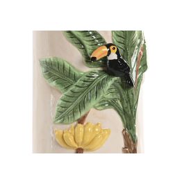 DKD Home Decor Jarrón Tropical Crudo Verde 12 x 22 x 12 cm Cerámica