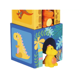 Imaginovo Juego Infantil Cubos Apilables Nidos Dinosaurios +12 meses 12 Piezas 13x13x13cm