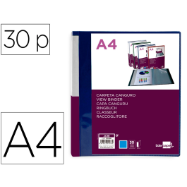 Liderpapel Carpeta 30 Fundas Canguro PP DIN A4 Azul Translúcido Portada y Lomo Personalizable Precio: 4.49999968. SKU: B18NN8QP7V