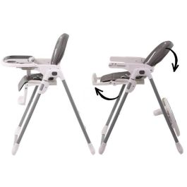Trona NANIA BIANCA - 6 meses a 36 meses - Respaldo reclinable - Altura regulable - Plegado compacto - Gris Trona NANIA BIANCA - 6 meses a 36 meses - Respaldo reclinable - Altura regulable - Plegado compacto - Gris