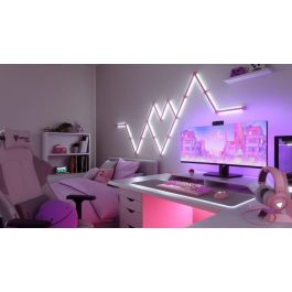 Nanoleaf Lines Skin Cubiertas Rosa Mate 9 Unidades - Diseño Ultraligero Encajable para Personalizar Paneles Nanoleaf