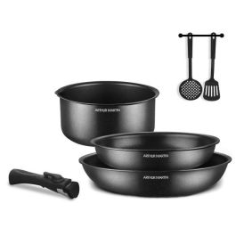 Batería de cocina - Todas las fuentes de calor, incluida la inducción - Arthur Martin - AM9582 - Aluminio - Antiadherente - 6 piezas - Mango extraíble