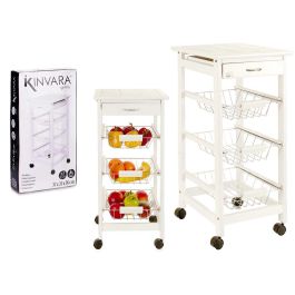 Verdulero de Madera y Metal 3 Pisos Blanco Kinvara 37x76x37 cm Precio: 44.5900004. SKU: S3606472